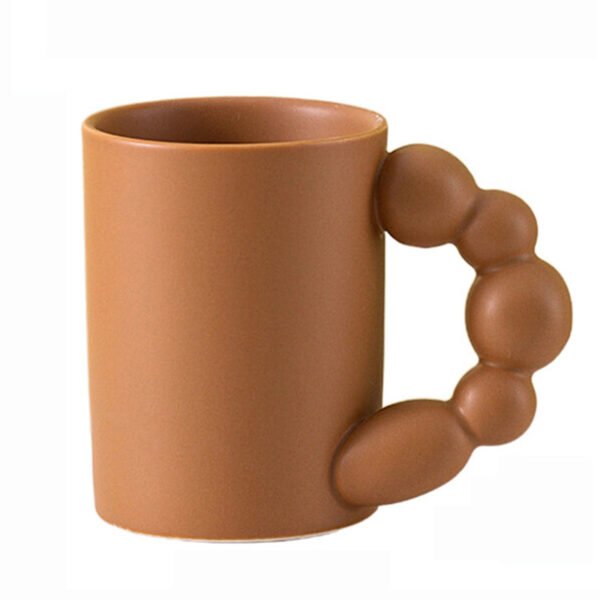 Coffee Beaded Handle Ceramic Coffee Mug