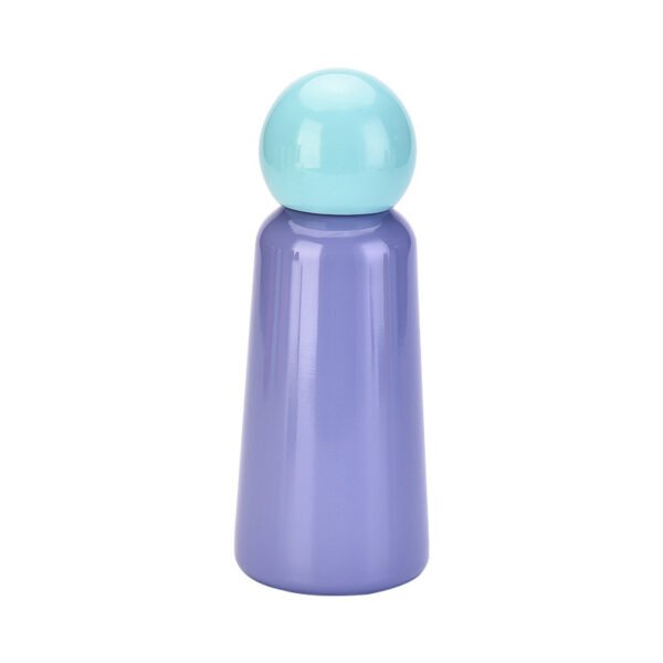 Cute Contrast Lid Insulated Water Bottle Purple