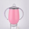 Double Handle Stainless Steel Tumbler Pink