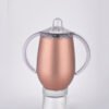 Double Handle Stainless Steel Tumbler Rose Gold