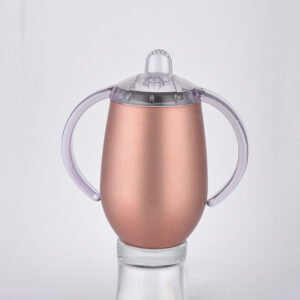 Double Handle Stainless Steel Tumbler Rose Gold