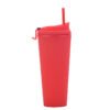 Double-wall plastic straw tumbler Red