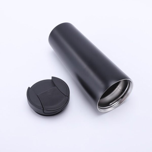 Dual-wall thermos water bottle black