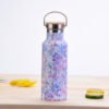 Floral Stainless Steel Water Bottle Purple