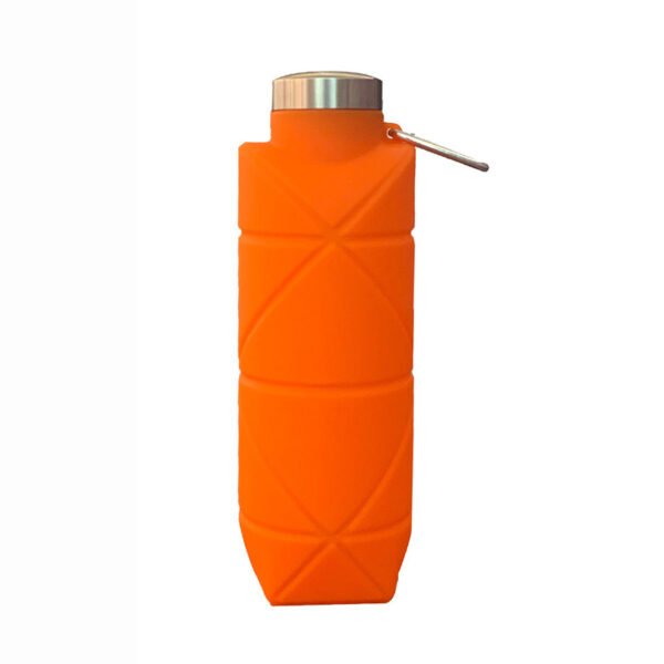 Foldable Geometric Silicone Water Bottle Orange