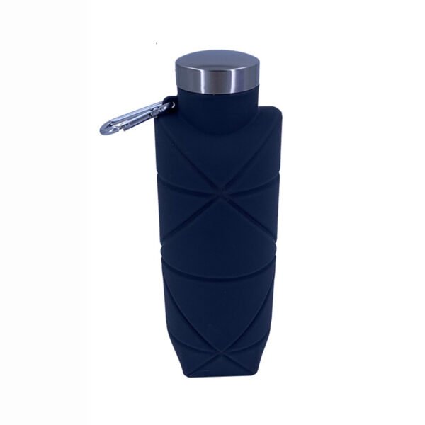 Foldable Geometric Silicone Water Bottle Navy