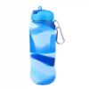 Foldable Silicone Camo Water Bottle Blue