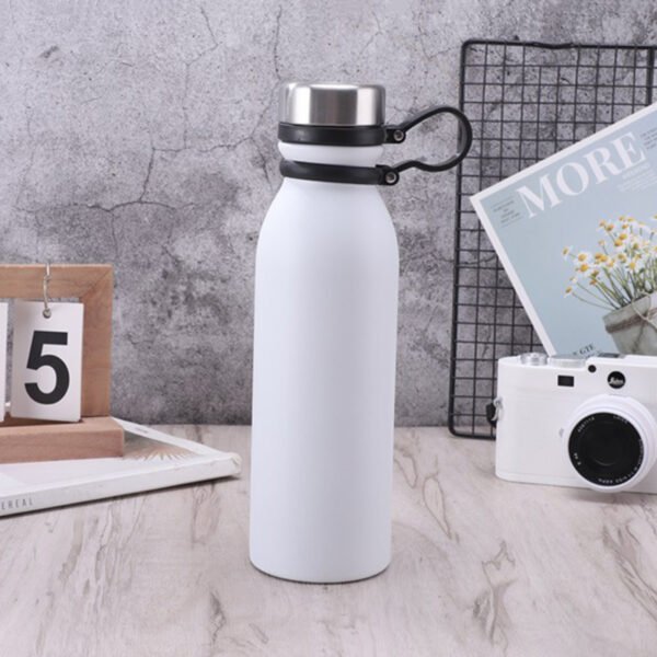Metal lid Stainless Water Bottle White