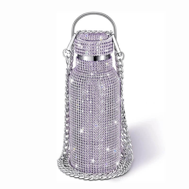 Purple Rhinestone water bottle