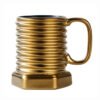 Screw Shape Plate Ceramic Mug Gold