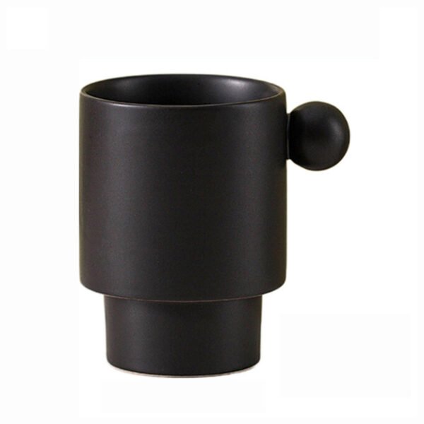 Black Ball Handle Ceramin Coffee Mug