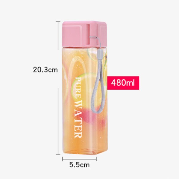 Square Plastic Water Bottle Size