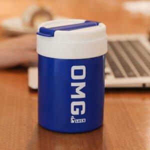 Stainless Letter Insulated Water Bottle Blue
