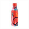 Stainless Steel Geometric Graphic Water Bottle Red