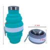 Cyan Stainless lid silicone water bottle