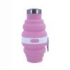 Stainless lid silicone water bottle Pink