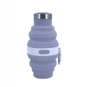 Stainless lid silicone water bottle Ash Gray