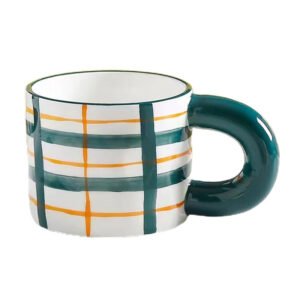 Striped Ceramic Mug Green