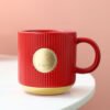 Red Stripe coffee mug