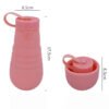 Textured Collapsible Silicone Water Bottle Pink