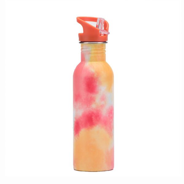 Tie-Dye Straw Water Bottle Orange