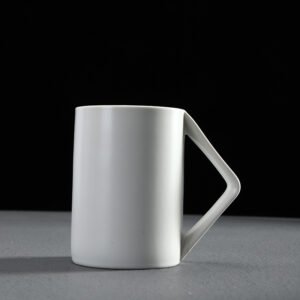 White Triangle Handle Coffee Mug
