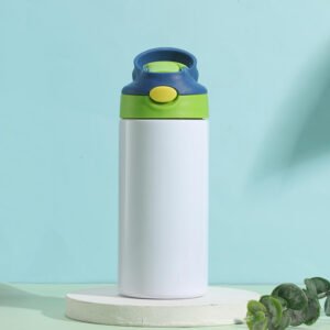 Two-tone Stainless Straw Water Bottle Blue
