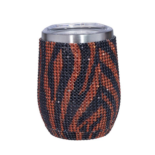 Zebra Rhinestione Wine Tumbler