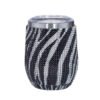 Black Zebra Rhinestione Wine Tumbler