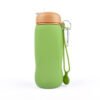 portable foldable silicone water bottle Green