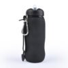 portable foldable silicone water bottle Black