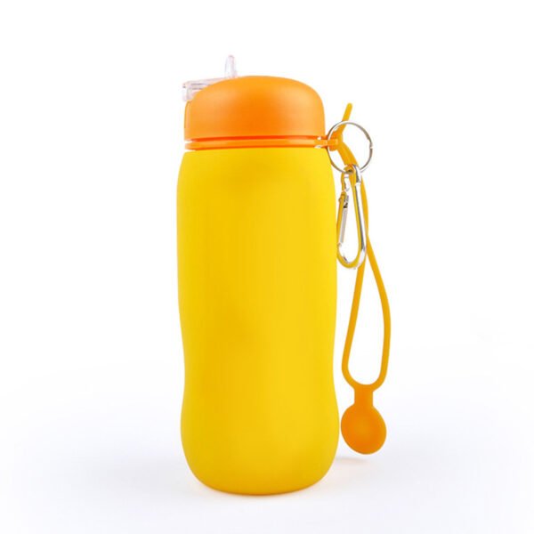 portable foldable silicone water bottle Yellow