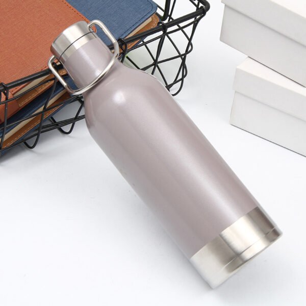 retro stainless thermos bottle light coffee