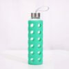 Cut-out Sleeve Glass Water Bottle Green