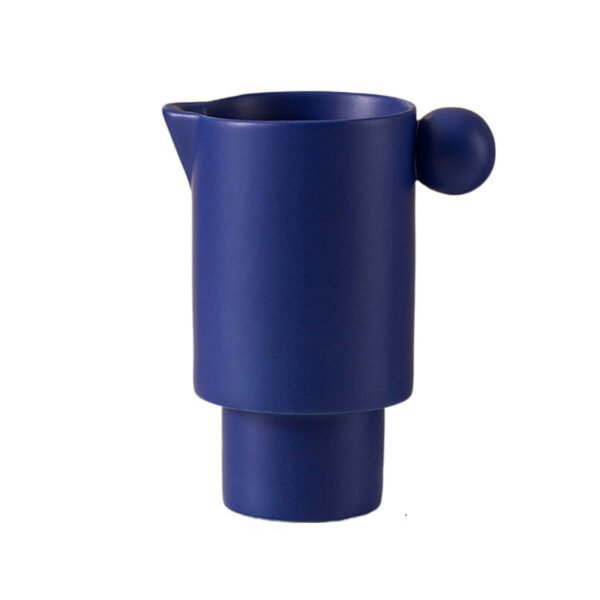 Drip-free spout Ball Handle Ceramic Mug Blue