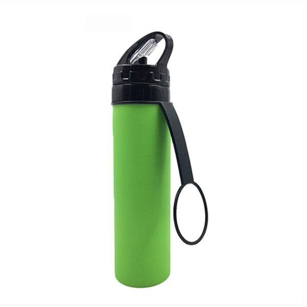 Flip-Top Straw Lid Silicone Water Bottle Green