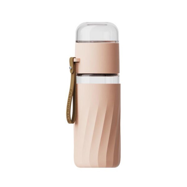 Pink Glass Water Bottle With Fliter