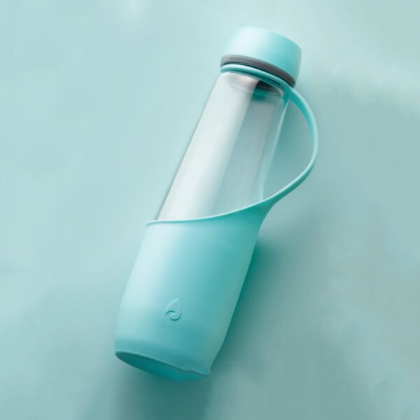 Blue Glass Water Bottle With Silicone Sleeve