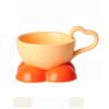 Heart handle ceramic mug with coaster Yellow