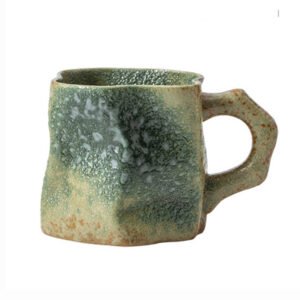 Irregular Ceramic Mug Pastel Green