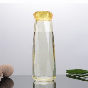 Plastic Water Bottle With Diamond Shape Lid Yellow