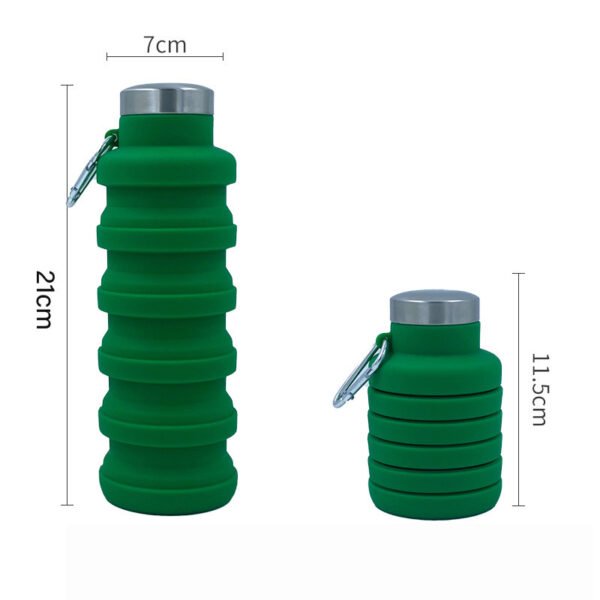 Retractable Green Silicone Water Bottle
