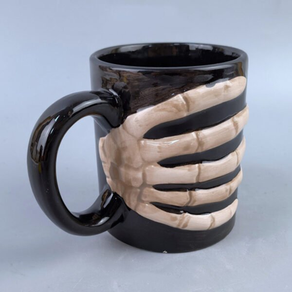 Halloween Skeleton Hand Ceramic Mug