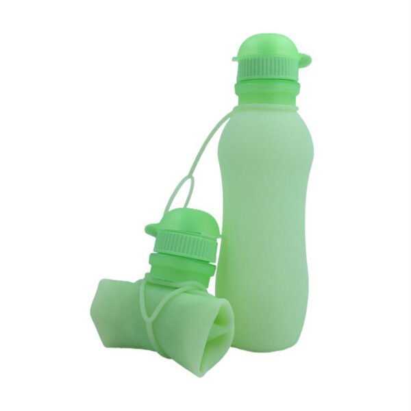 Foldable Green Silicone Water Bottle