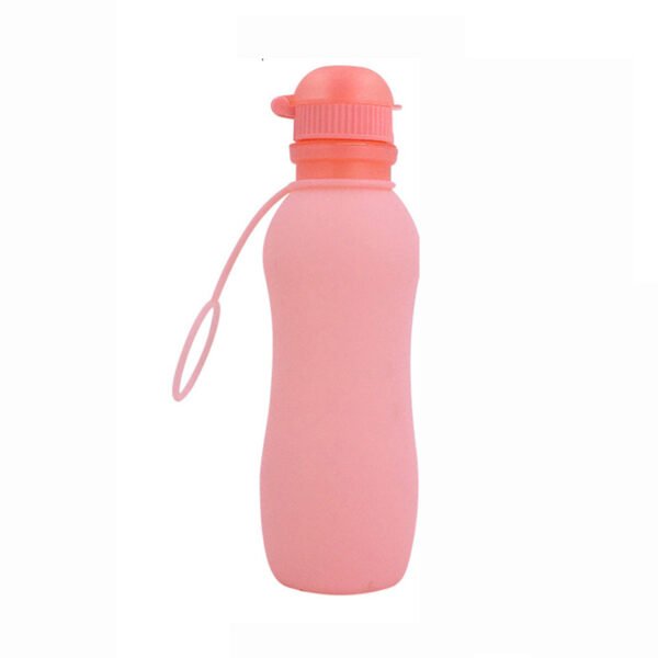 Foldable Pink Silicone Water Bottle