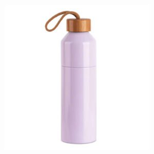 Wooden Lid Insulated Water Bottle