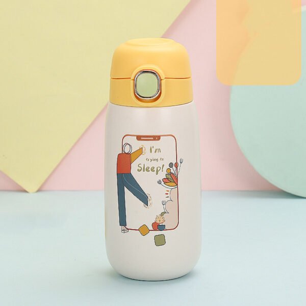 Cute Print Stainless Steel Thermal Bottle Yellow