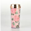 Double Wall Plastic Floral Tumbler Pink