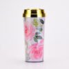 Double Wall Plastic Floral Tumbler White