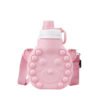 Embossed Silicone Water Bottle Pink